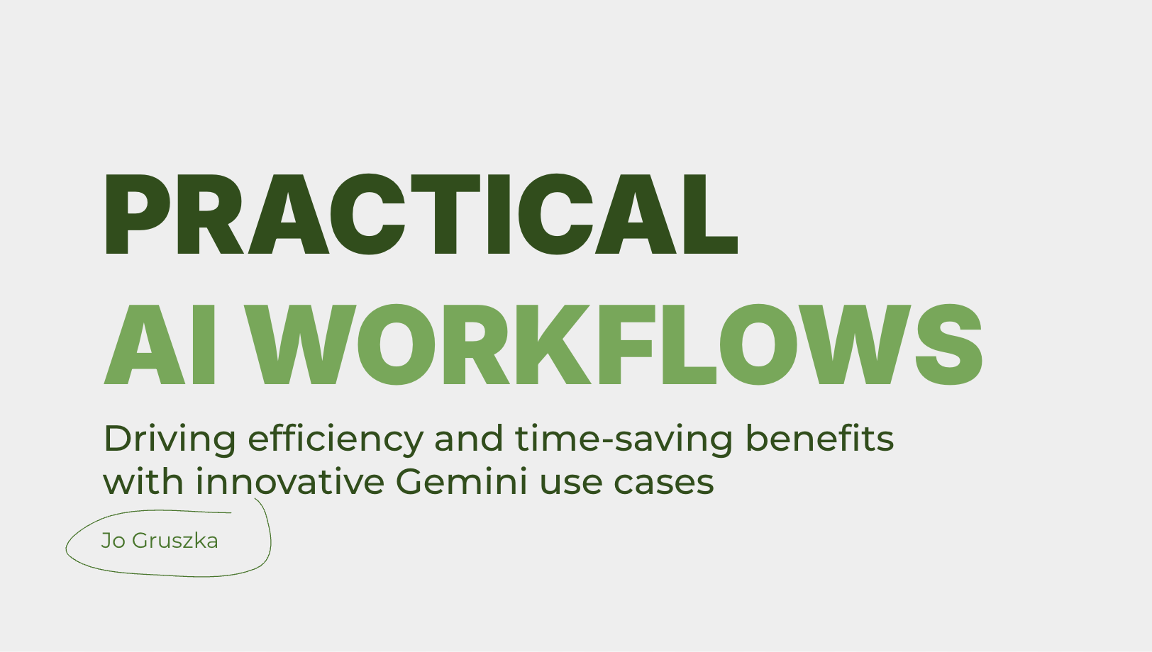 Practical AI Workflows by Jo Gruszka